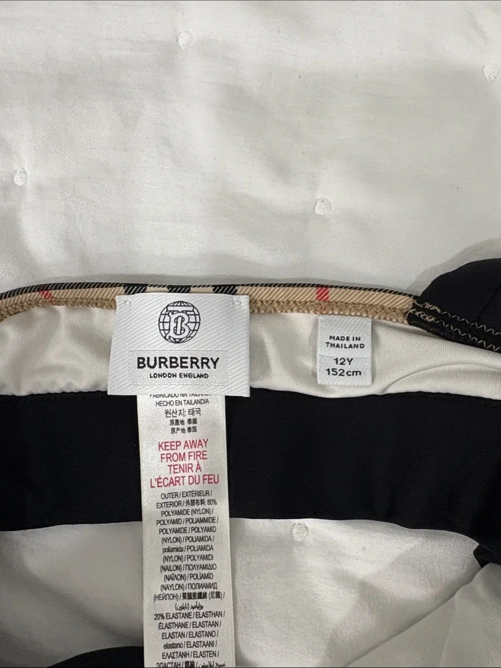 Burberry Beige Nova Check Logo Bralette with Black Band